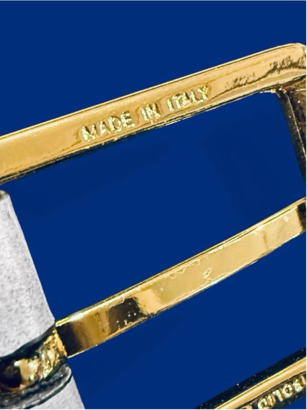 Anderson’s Gray Embossed Calf Leather Belt Made in Italy Solid Brass Size 80